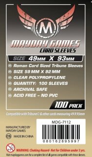 Roman Card Sized Sleeves 49x93mm