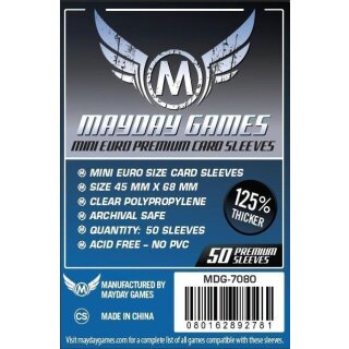 Premium Mini Euro Card Sleeves 45x68mm (50)