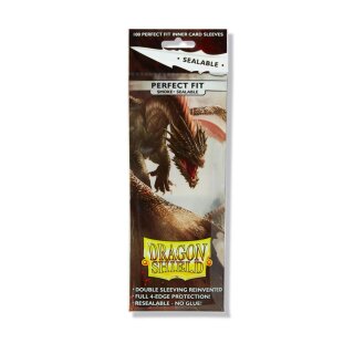 Dragon Shield: Perfect Fit Inner Sleeves - Sealable - Smoke/Clear