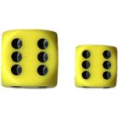 Chessex: Yellow w/black Opaque 12mm d6 with pips Dice...