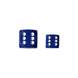 Chessex: Blue w/white Opaque 12mm d6 with pips Dice Blocks™ (36 Dice)