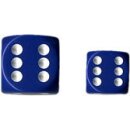 Chessex: Blue w/white Opaque 12mm d6 with pips Dice...