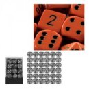 Chessex: Orange w/black Opaque 12mm d6 with pips Dice...
