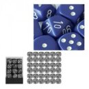 Chessex: Purple w/white Opaque 12mm d6 with pips Dice...