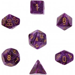 Chessex: Vortex Purple w/gold Signature? Polyhedral 7-Die Set