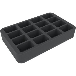 Half-Size Schaumstoffeinlage mit 16 Fächern 45mm hoch