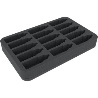 Half-Size Schaumstoffeinlage für 15 Farbfläschchen 35mm hoch