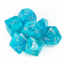 Chessex: Cirrus™ Aqua w/silver Signature™ Polyhedral 7-Die Set