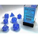 Chessex: Frosted? Blue w/white Signature? Polyhedral...