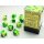 Chessex: Green-Yellow w/silver Gemini™ 12mm d6 with pips Dice Blocks™ (36 Dice)
