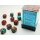 Chessex: Red-Teal with gold Gemini™ 12mm d6 with pips Dice Blocks™ (36 Dice)