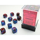 Chessex: Black-Starlight w/red Gemini? 12mm d6 with pips...