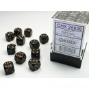 Chessex: Black w/gold Opaque 12mm d6 with pips Dice...