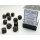 Chessex: Black w/gold Opaque 12mm d6 with pips Dice Blocks™ (36 Dice)