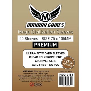 Premium Mega Civilization Sleeves 75x105mm (50)