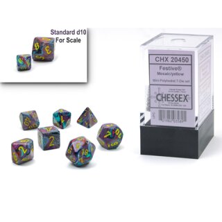 Festive® Mini-Polyhedral Mosaic/yellow 7-Die set