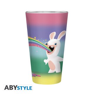 LAPINS CRETINS - Large Glass - 400ml - Rainbow Rabbits