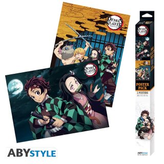 DEMON SLAYER - Set 2 Chibi Posters - Group & Duo (52x38)