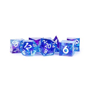 Handcrafted Sharp Edge Resin Dice Set: Oceanic Flare (7)