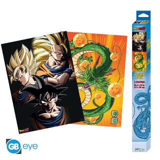 DRAGON BALL - Set 2 Chibi Posters - Goku & Shenron (52x38)