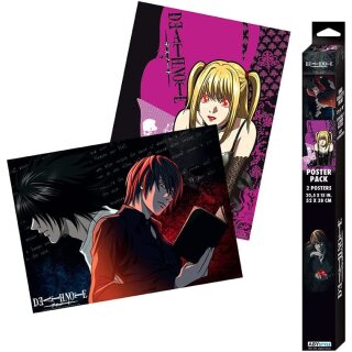 DEATH NOTE - Set 2 Chibi Posters - L vs Light & Misa (52x38)