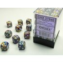 Chessex: Festive® 12mm d6 Carousel™/white Dice...