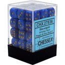 Chessex: Vortex® 12mm d6 Blue/gold Dice Block? (36 dice)