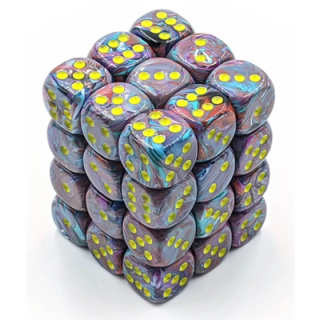Chessex: Festive® 12mm d6 Mosaic/yellow Dice Block™ (36 dice)
