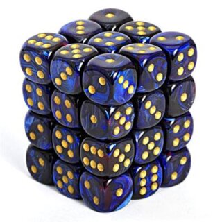 Chessex: Scarab® 12mm d6 Royal Blue/gold Dice Block™ (36 dice)