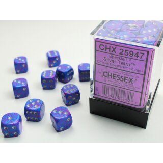 Chessex: Speckled® 12mm d6 Silver Tetra? Dice Block? (36 dice)