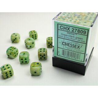 Chessex: Marble 12mm d6 Green/dark green Dice Block? (36 dice)