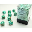 Chessex: Marble 12mm d6 Oxi-Copper™/white Dice...