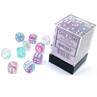 Chessex: Nebula® 12mm d6 Wisteria/white Luminary™ Dice Block™ (36 dice)