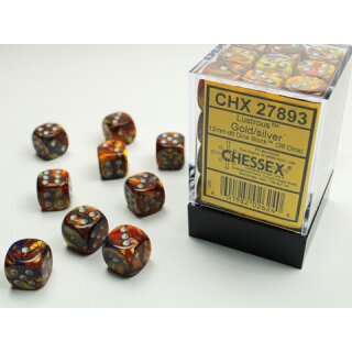 Chessex: Lustrous® 12mm d6 Gold/silver Dice Block™ (36 dice)