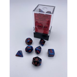 Gemini® Mini-Polyhedral Black-Starlight™/red 7-Die Set