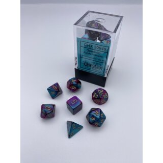 Gemini® Mini-Polyhedral Purple-Teal/gold 7-Die Set