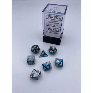 Gemini® Mini-Polyhedral Steel-Teal/white 7-Die Set