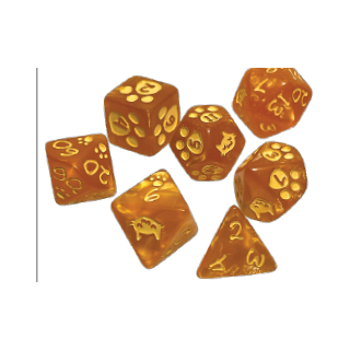 Kitten Polyhedral Dice Set Orange