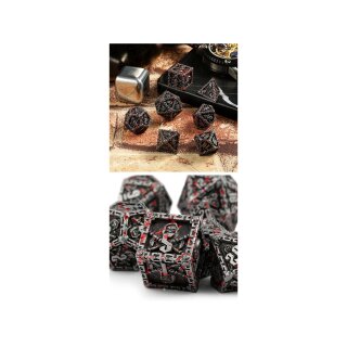 Metal & Enamel Dice Set (7) Reaper Blood & Iron