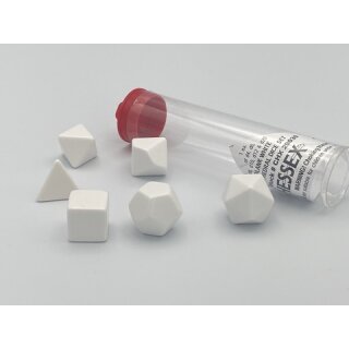 Opaque Polyhedral White Set of 6 Blank Dice