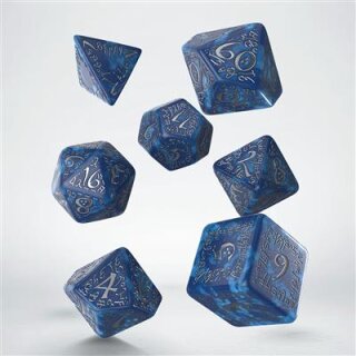 Elvish Cobalt & Silver Dice Set (7)
