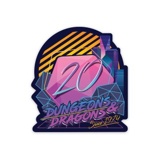 Holographic Retro D20 Sticker