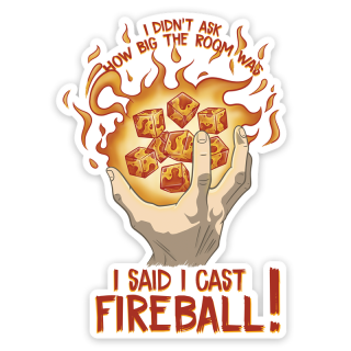 I Cast Fireball Sticker