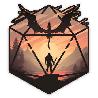 The Staredown d20 Sticker