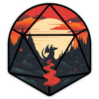 Young Dragon d20 Sticker