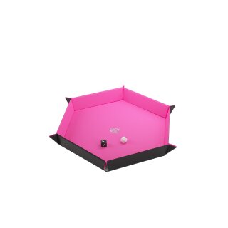 Gamegenic: Magnetic Dice Tray Hexagonal Black&Pink