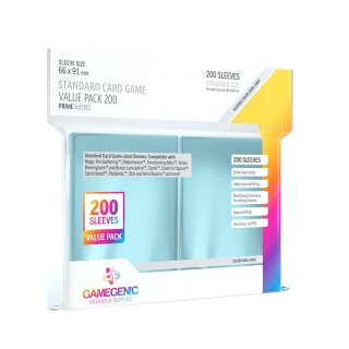 Gamegenic: PRIME Sleeves Clear Standard Card Game Value Pack 200 64 x 89 mm (alt)