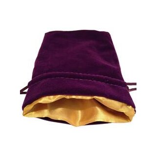 Dice Bag Purple Velvet Dice Bag with Gold Satin Lining