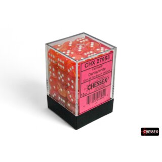Chessex: Festive® 12mm d6 Dahlia/white Dice Block™ (36 dice)