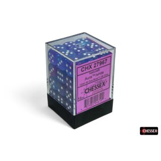 Chessex: Nebula® 12mm d6 Aura™/white Luminary™ Dice Block™ (36 dice)
